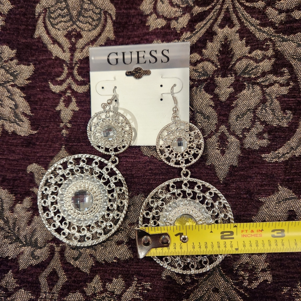 NWT Guess silver earrings